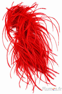 Struisvogel lont zonder hart - 10 cm - rood
